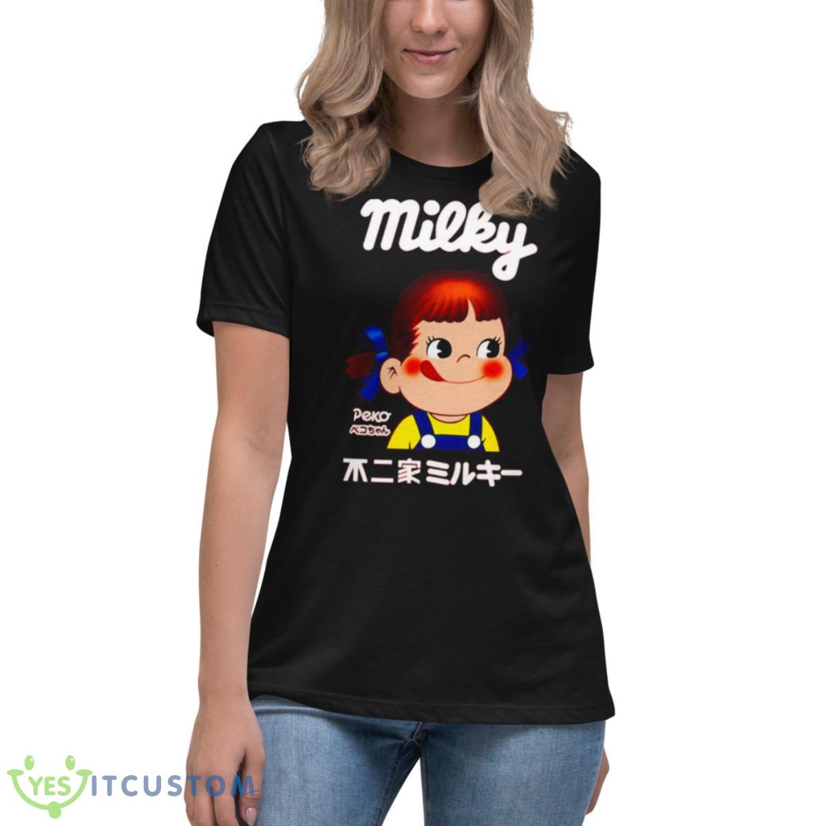 Milky Peko Chan Kanji Shirt 6 Milky Peko Chan Kanji Shirt - Women's Relaxed Short Sleeve Jersey Tee