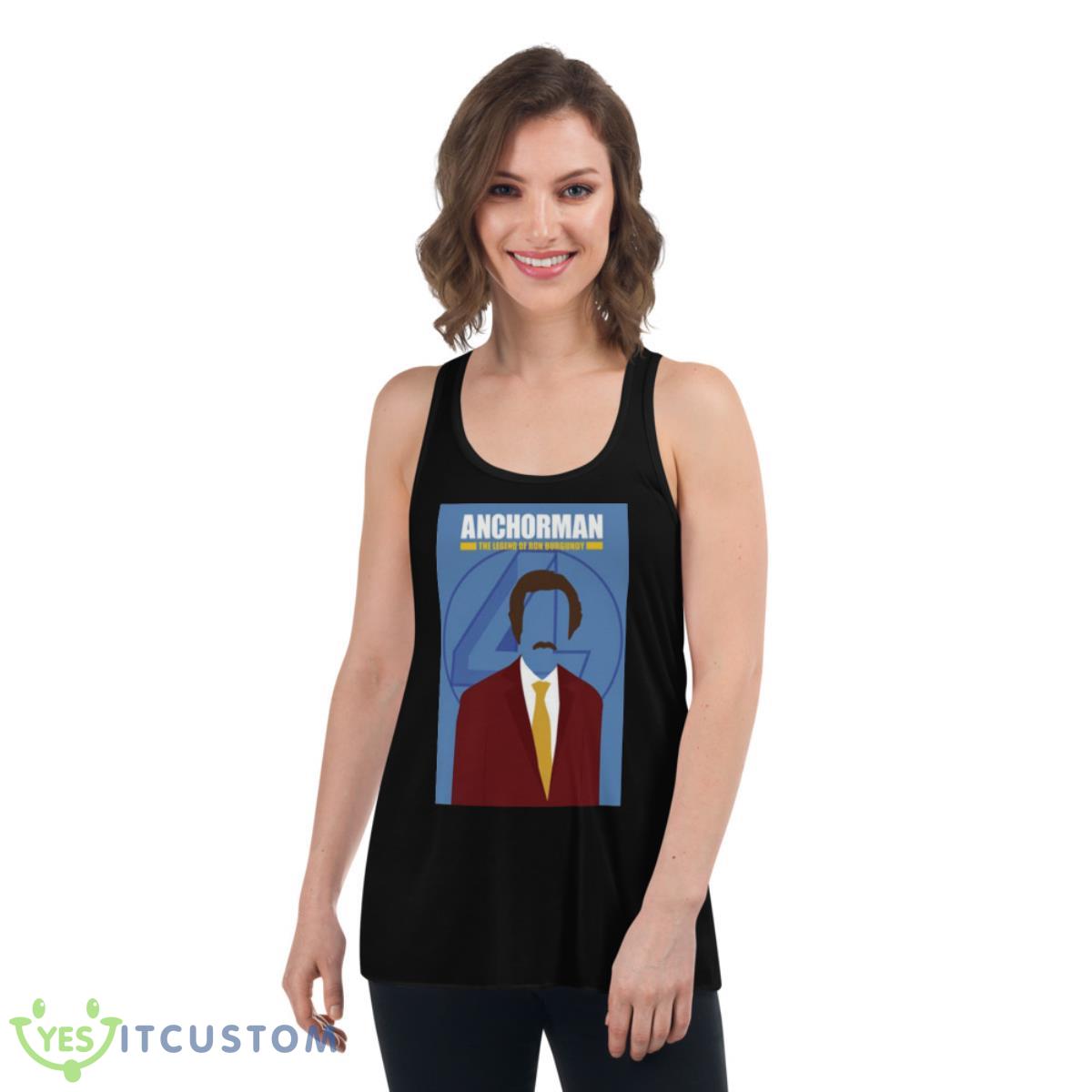 Minimalistic Anchorman Ron Burgundy Shirt 5 Minimalistic Anchorman Ron Burgundy Shirt - Women's Flowy Racerback Tank