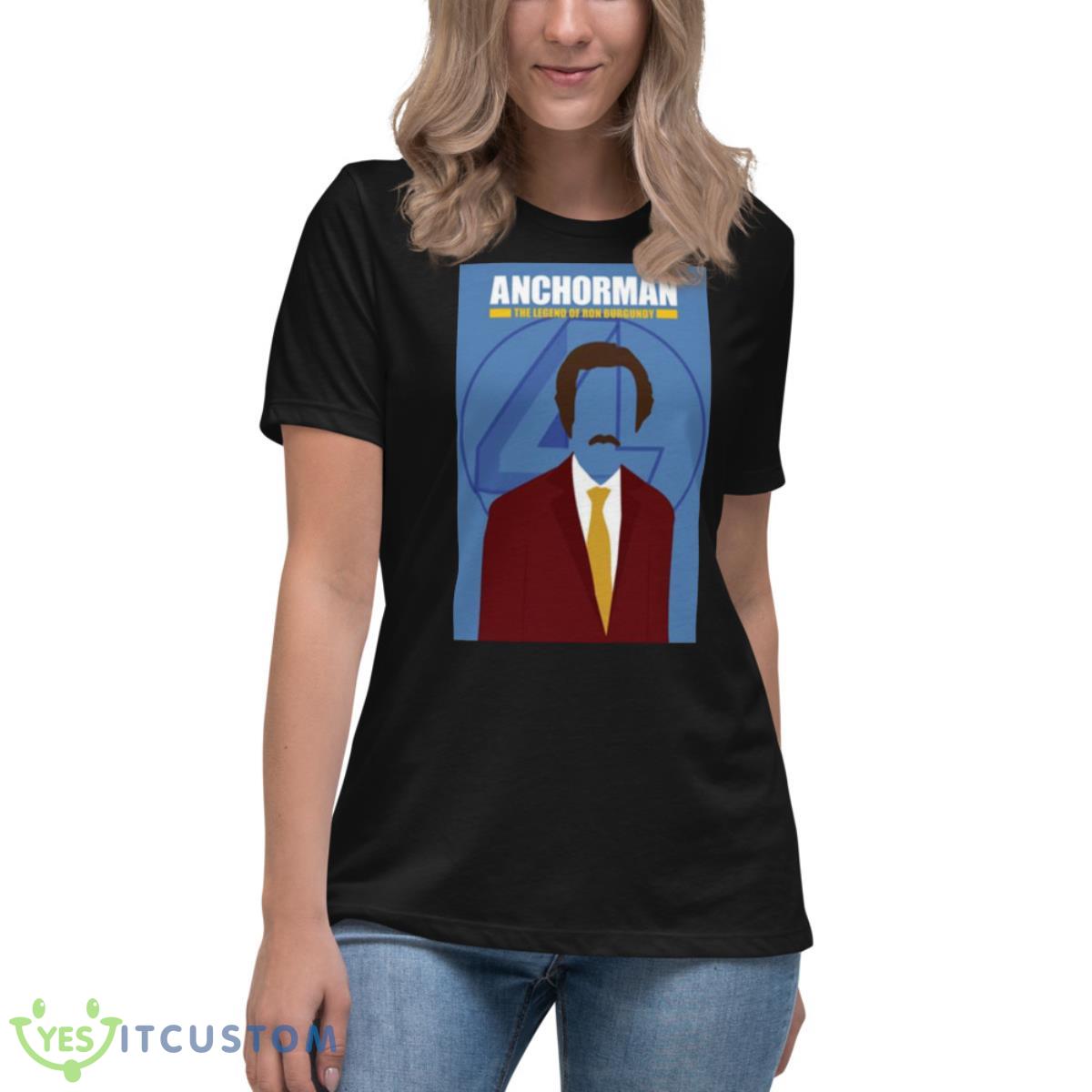 Minimalistic Anchorman Ron Burgundy Shirt 6 Minimalistic Anchorman Ron Burgundy Shirt - Women's Relaxed Short Sleeve Jersey Tee