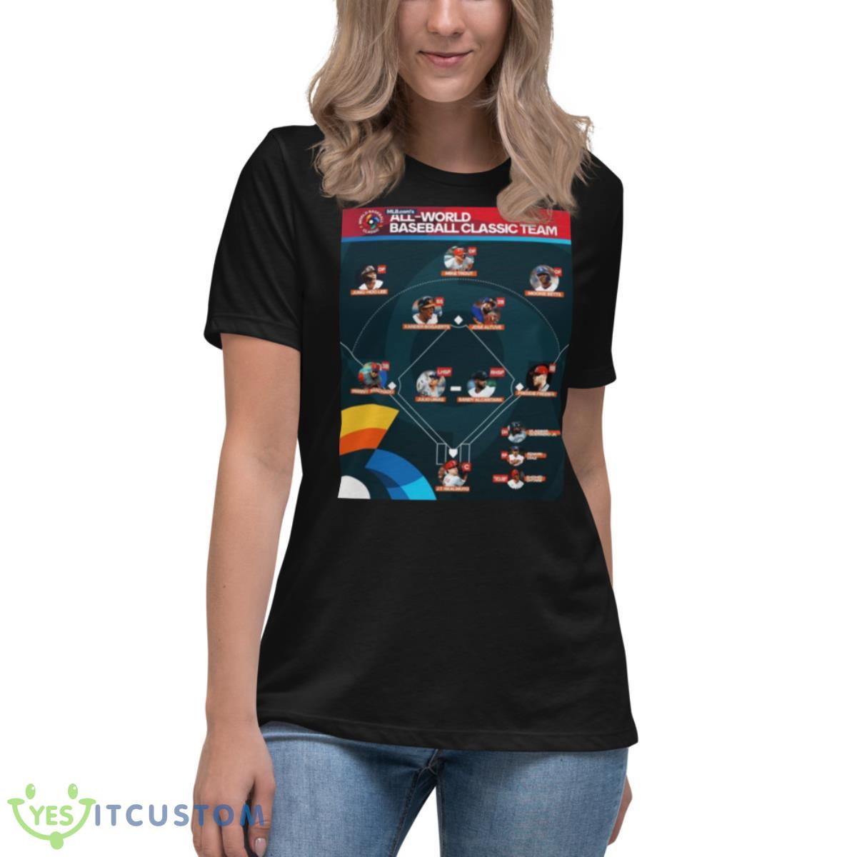 Mlb All World Baseball Classic Team Shirt 6 Mlb All World Baseball Classic Team Shirt - Women's Relaxed Short Sleeve Jersey Tee