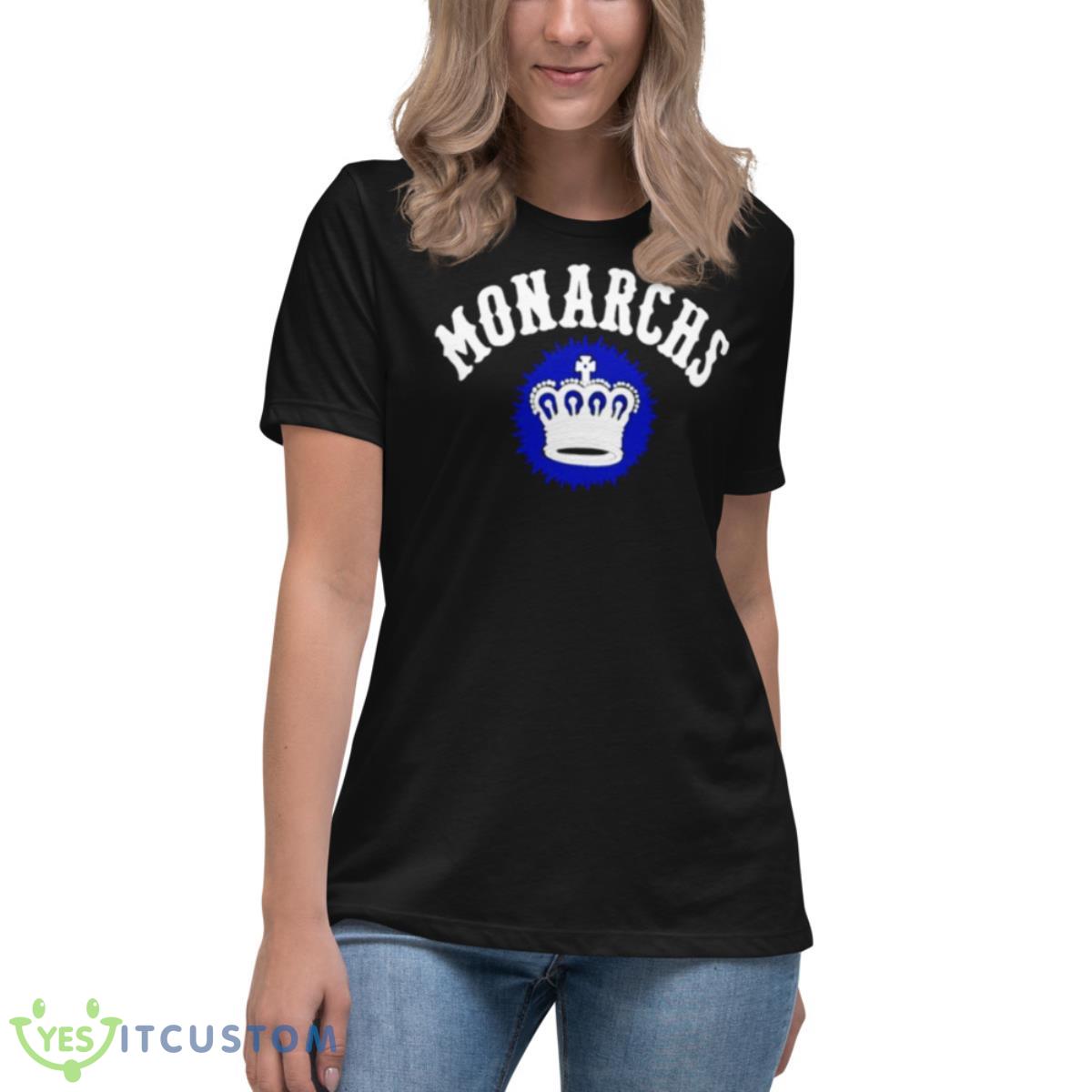 Negro Leagues Baseball Monarchs King Shirt 6 Negro Leagues Baseball Monarchs King Shirt - Women's Relaxed Short Sleeve Jersey Tee
