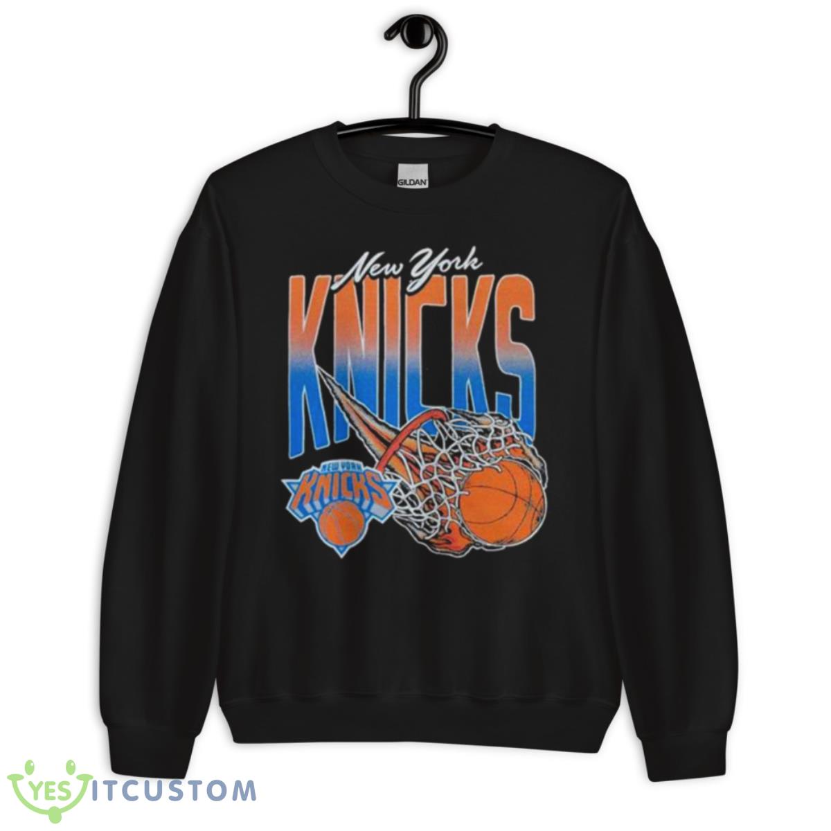 New York Knicks On Fire NBA Shirt 3 New York Knicks On Fire NBA Shirt - Unisex Crewneck Sweatshirt