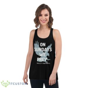 On Sundays We Pray Philly Football Shirt - Women's Flowy Racerback Tank