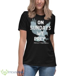 On Sundays We Pray Philly Football Shirt - Women's Relaxed Short Sleeve Jersey Tee
