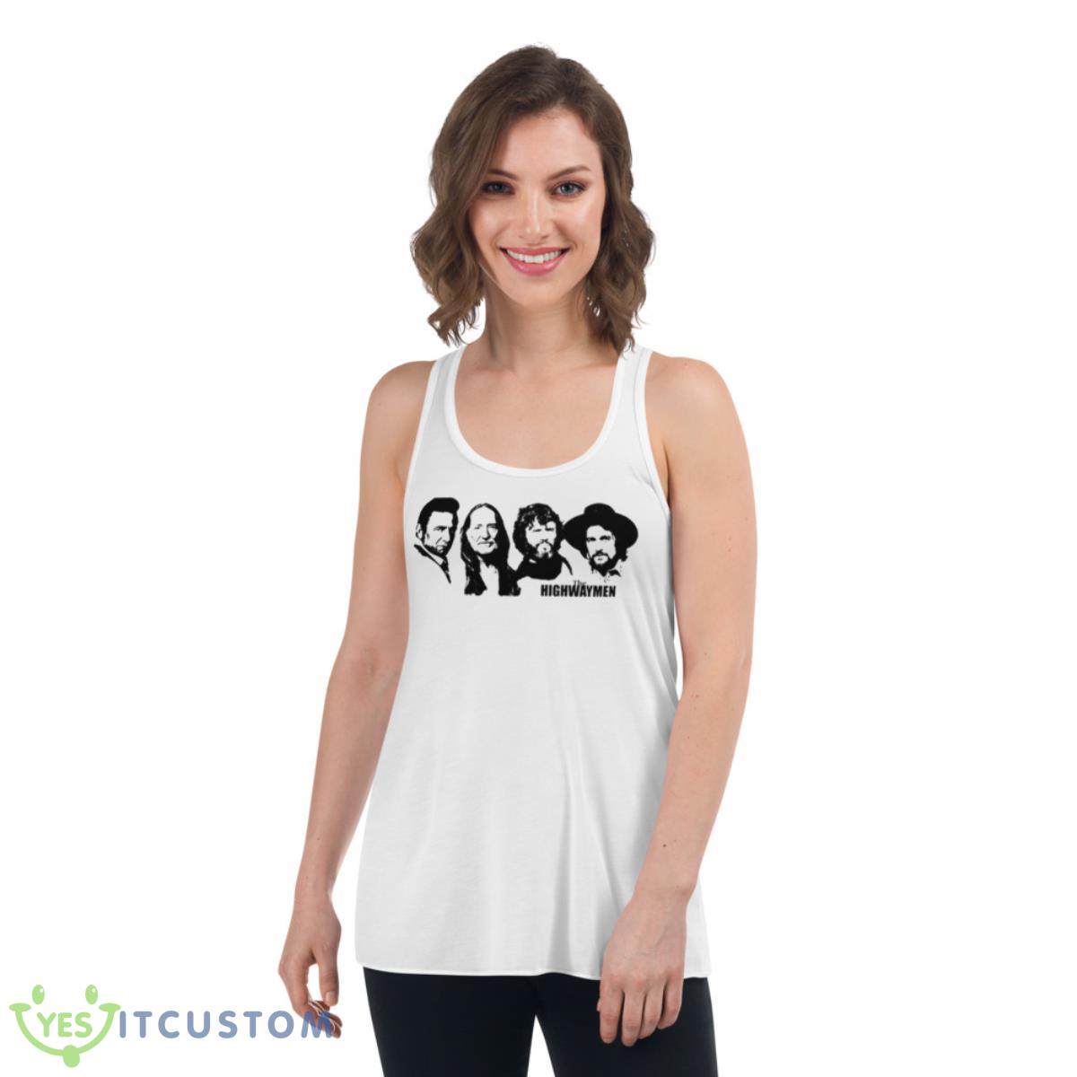 Outlaw Country Supergroup The Black Stencil Shirt 4 Outlaw Country Supergroup The Black Stencil Shirt - Women's Flowy Racerback Tank