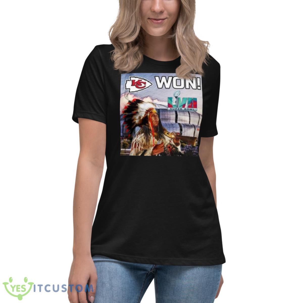 Patriarch KC Won Super Bowl 2023 Champions Shirt 6 Patriarch KC Won Super Bowl 2023 Champions Shirt - Women's Relaxed Short Sleeve Jersey Tee