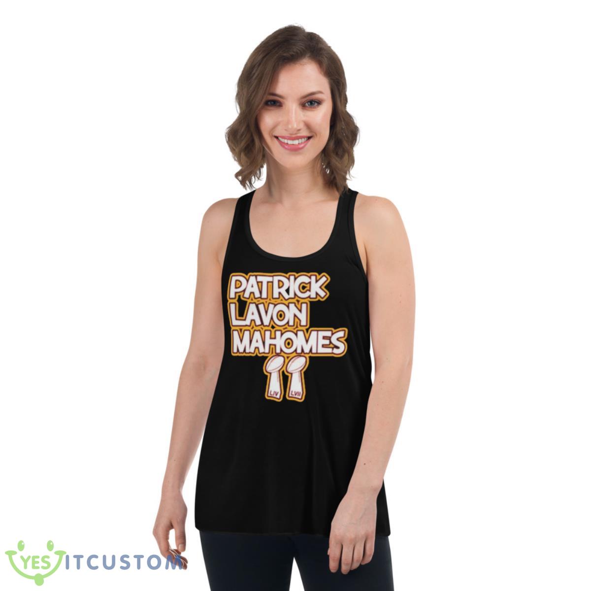 Patrick Lavon Mahomes LIV LVII Shirt 5 Patrick Lavon Mahomes LIV LVII Shirt - Women's Flowy Racerback Tank