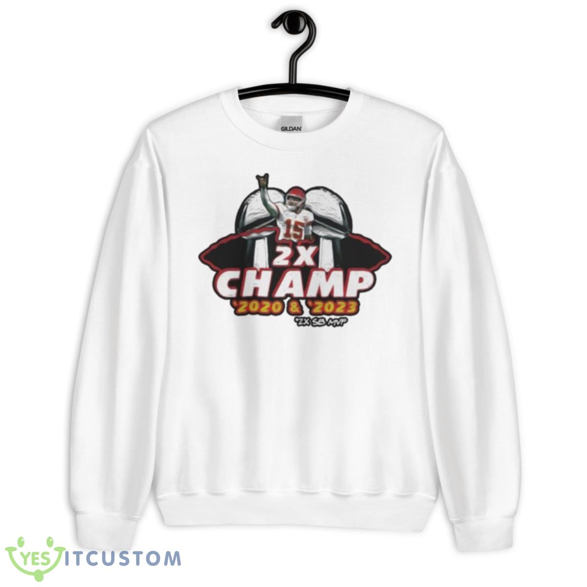 Patrick Mahomes 2X SB MVP Champions 2020, 2023 Shirt 2 Patrick Mahomes 2X SB MVP Champions 2020, 2023 Shirt - Unisex Heavy Blend Crewneck Sweatshirt