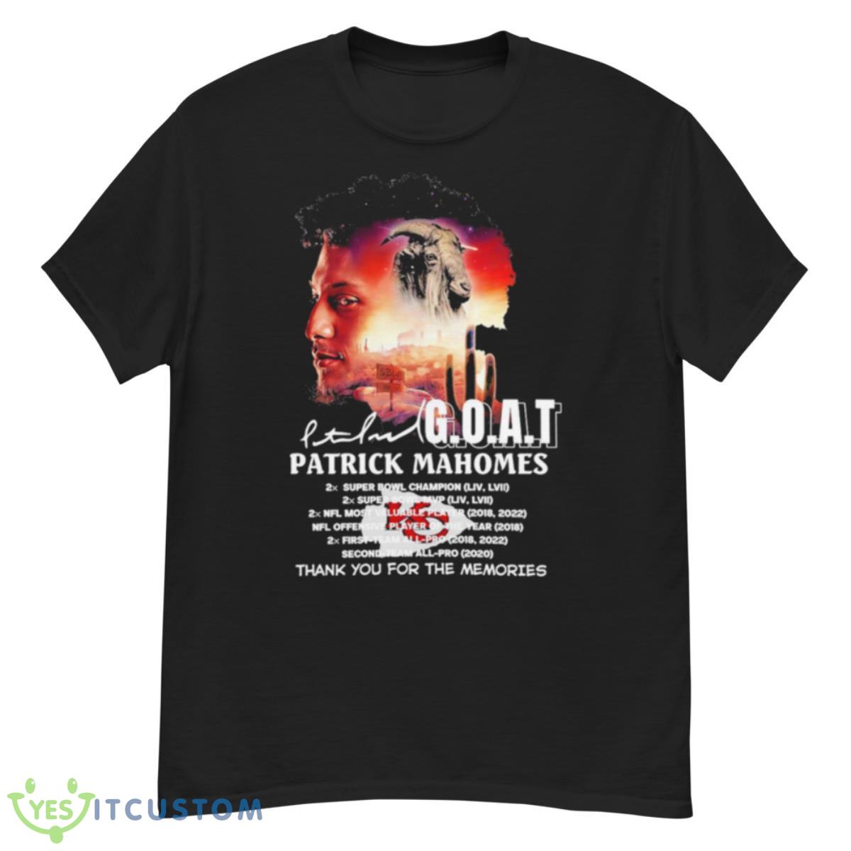 Patrick Mahomes Goat Thank You For The Memories Signature Shirt 12 Patrick Mahomes Goat Thank You For The Memories Signature Shirt - G500 Men’s Classic T-Shirt