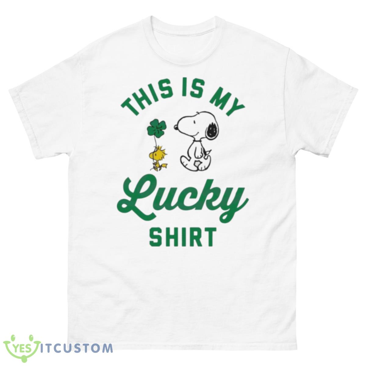 Peanuts Snoopy St Patrick’s Day This Is My Lucky Shirt 10 Peanuts Snoopy St Patrick’s Day This Is My Lucky Shirt - 500 Men’s Classic Tee Gildan