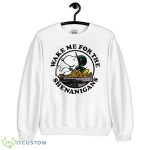 Peanuts Snoopy St Patrick’s Day Wake Me For The Shenanigans Shirt - Unisex Heavy Blend Crewneck Sweatshirt