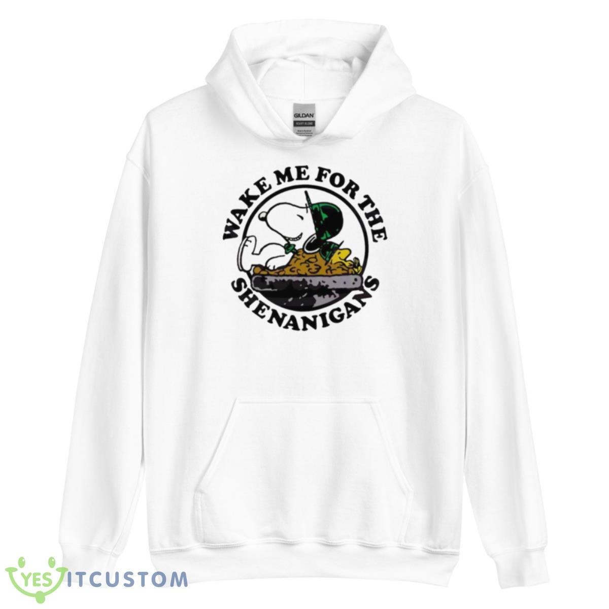Peanuts Snoopy St Patrick’s Day Wake Me For The Shenanigans Shirt 3 Peanuts Snoopy St Patrick’s Day Wake Me For The Shenanigans Shirt - Unisex Heavy Blend Hooded Sweatshirt