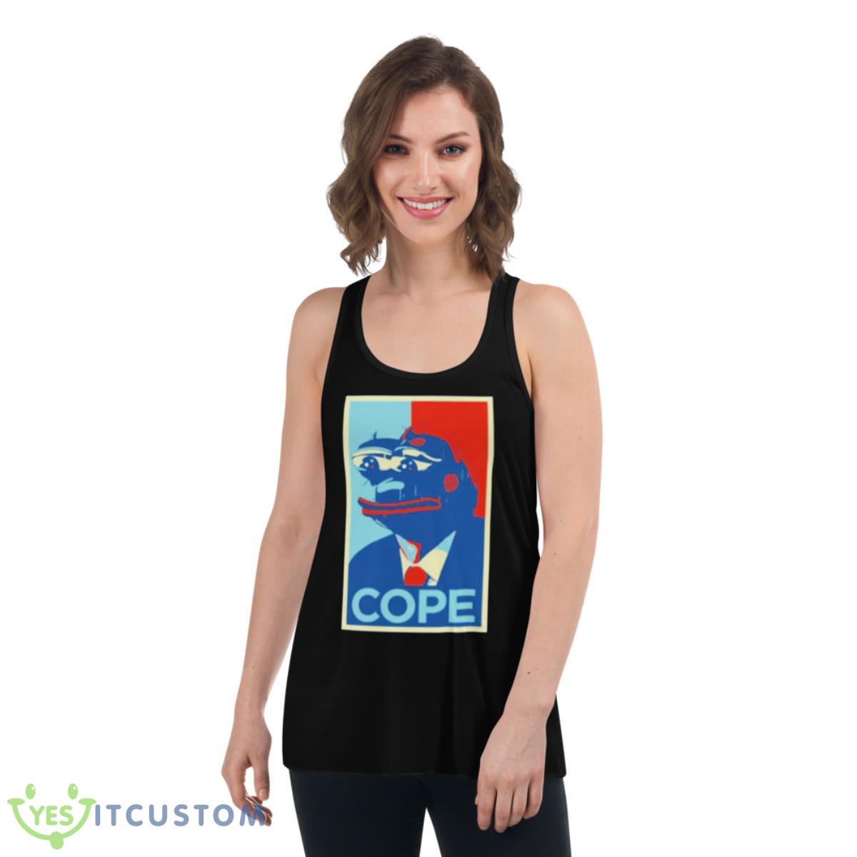 Pepe Frog Cope Shirt 5 Pepe Frog Cope Shirt - Women's Flowy Racerback Tank