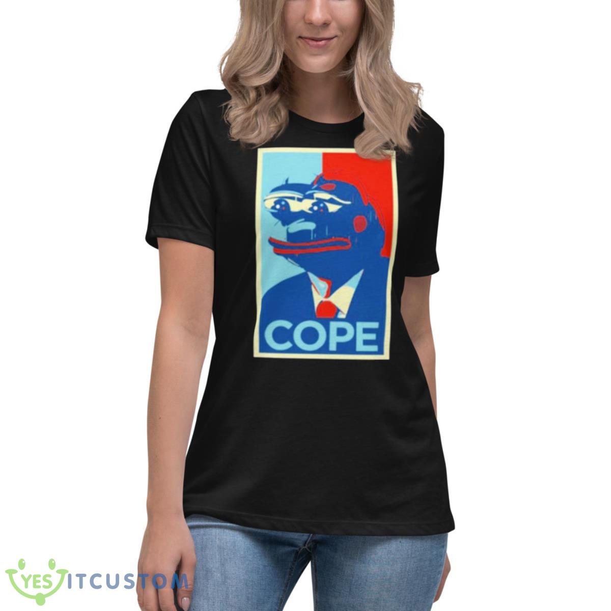 Pepe Frog Cope Shirt 6 Pepe Frog Cope Shirt - Women's Relaxed Short Sleeve Jersey Tee