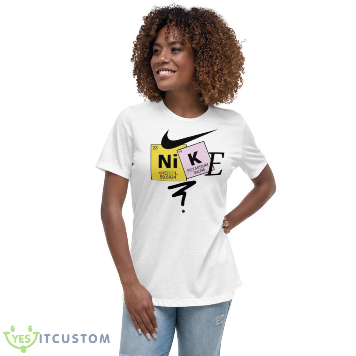 Periodic Table Nike Logo Shirt 5 Periodic Table Nike Logo Shirt - Women's Relaxed Short Sleeve Jersey Tee