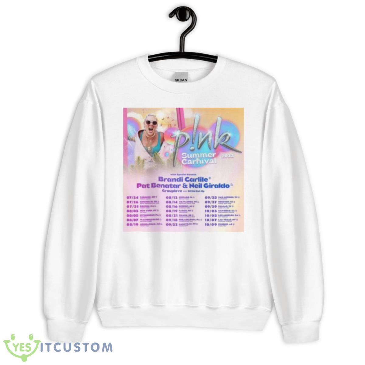 Pink Summer Carnival Dates 2023 Tour Shirt 2 Pink Summer Carnival Dates 2023 Tour Shirt - Unisex Heavy Blend Crewneck Sweatshirt