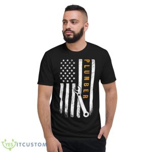 Plumber American Flag Design Best Shirt - Short Sleeve T-Shirt