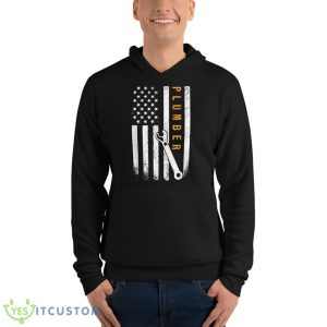 Plumber American Flag Design Best Shirt - Unisex Fleece Pullover Hoodie