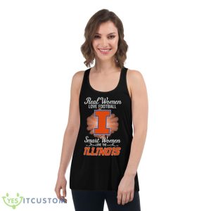 Real Women Love Football Smart Women Love The Illinois Fighting Illini 2023 Logo Shirt - Women's Flowy Racerback Tank