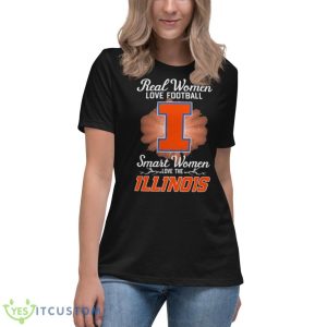 Real Women Love Football Smart Women Love The Illinois Fighting Illini 2023 Logo Shirt - Women's Relaxed Short Sleeve Jersey Tee