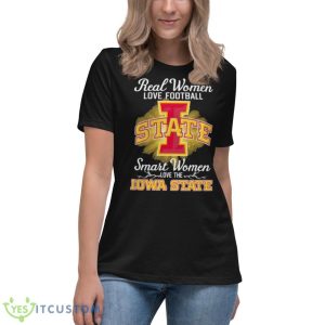 Real Women Love Football Smart Women Love The Iowa State Cyclones 2023 Logo Shirt - Women's Relaxed Short Sleeve Jersey Tee