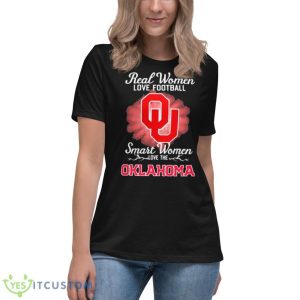Real Women Love Football Smart Women Love The Oklahoma Sooners 2023 Logo Shirt - Women's Relaxed Short Sleeve Jersey Tee