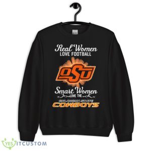 Real Women Love Football Smart Women Love The Oklahoma State Cowboys 2023 Logo Shirt - Unisex Crewneck Sweatshirt