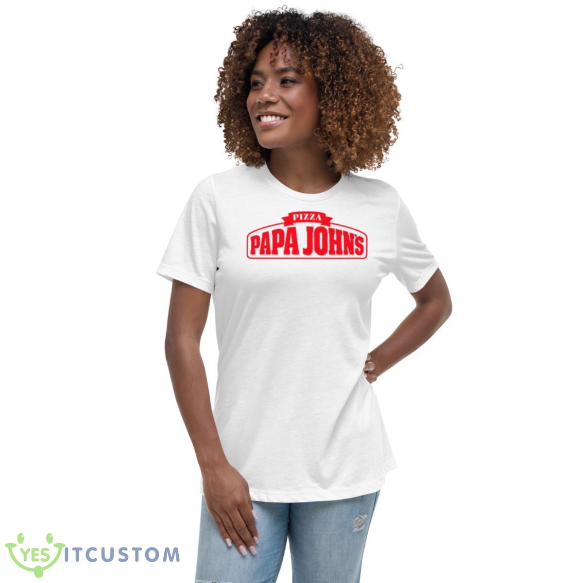 Red Papa John’s Pizza Logo Shirt 5 Red Papa John’s Pizza Logo Shirt - Women's Relaxed Short Sleeve Jersey Tee