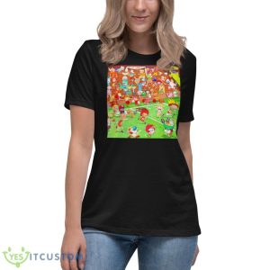 Ren And Stimpy Football Shirt 11 Ren And Stimpy Football Shirt - Women's Relaxed Short Sleeve Jersey Tee