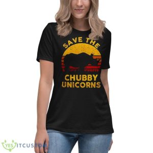 Rhino Save The Chubby Unicorn Shirt - Women's Relaxed Short Sleeve Jersey Tee