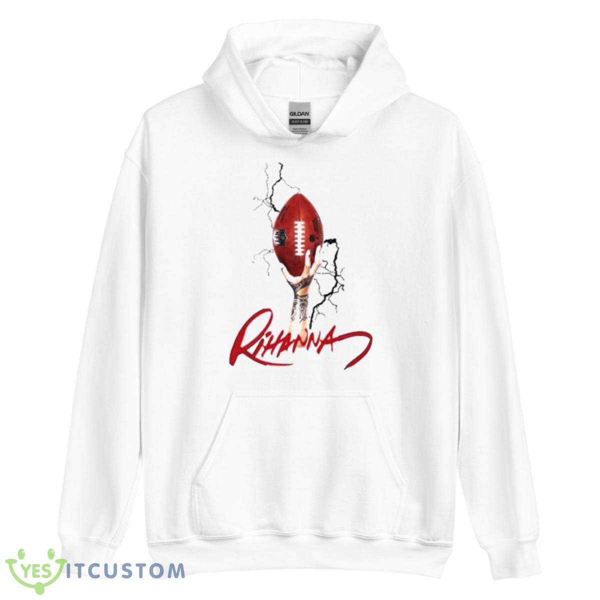 Rihanna Football Super Bowl 2023 Shirt 3 Rihanna Football Super Bowl 2023 Shirt - Unisex Heavy Blend Hooded Sweatshirt