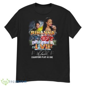 Rihanna LVII Super Bowl 2023 Champions Play As One Signature Shirt - G500 Men’s Classic T-Shirt