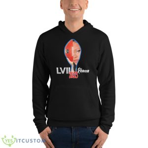 Rihanna Super Bowl 2023 Halftime Show Face Shirt - Unisex Fleece Pullover Hoodie