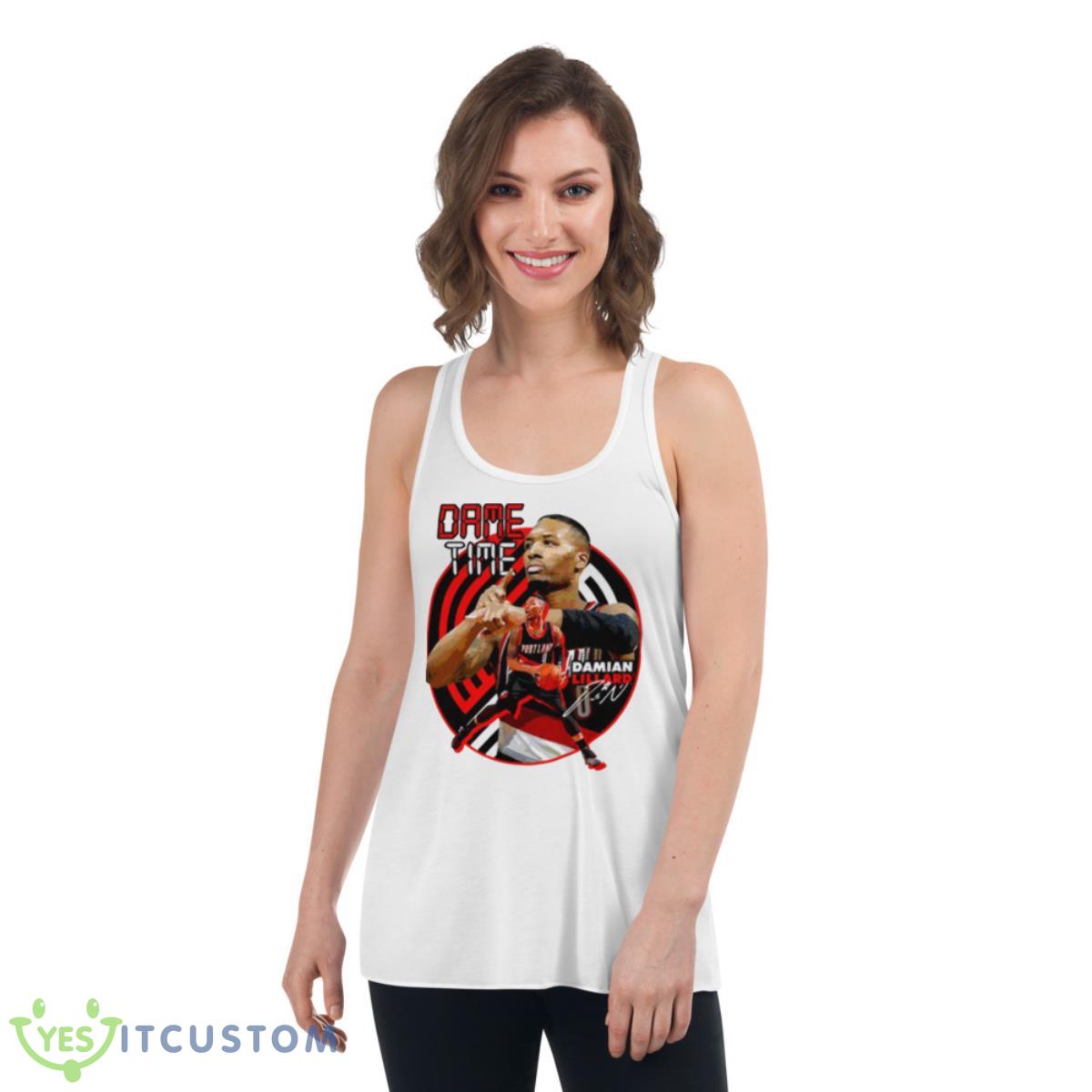 Round Design Damian Lillard Dame Time Signature Shirt 4 Round Design Damian Lillard Dame Time Signature Shirt - Women's Flowy Racerback Tank