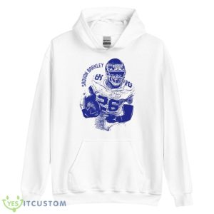 Saquon Barkley New York Vintage Mono Football Shirt - Unisex Heavy Blend Hooded Sweatshirt