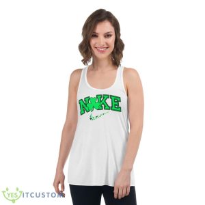Shamrock St Patricks Day N1KE Swoosh Shirt - Women's Flowy Racerback Tank