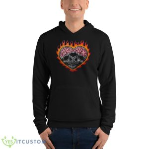 Skull Skeleton Love Fire Shirt - Unisex Fleece Pullover Hoodie