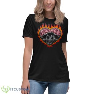 Skull Skeleton Love Fire Shirt - Women's Relaxed Short Sleeve Jersey Tee