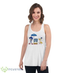 Sonic Blue Bunny Ice Cream Trucks Shirt - Women's Flowy Racerback Tank