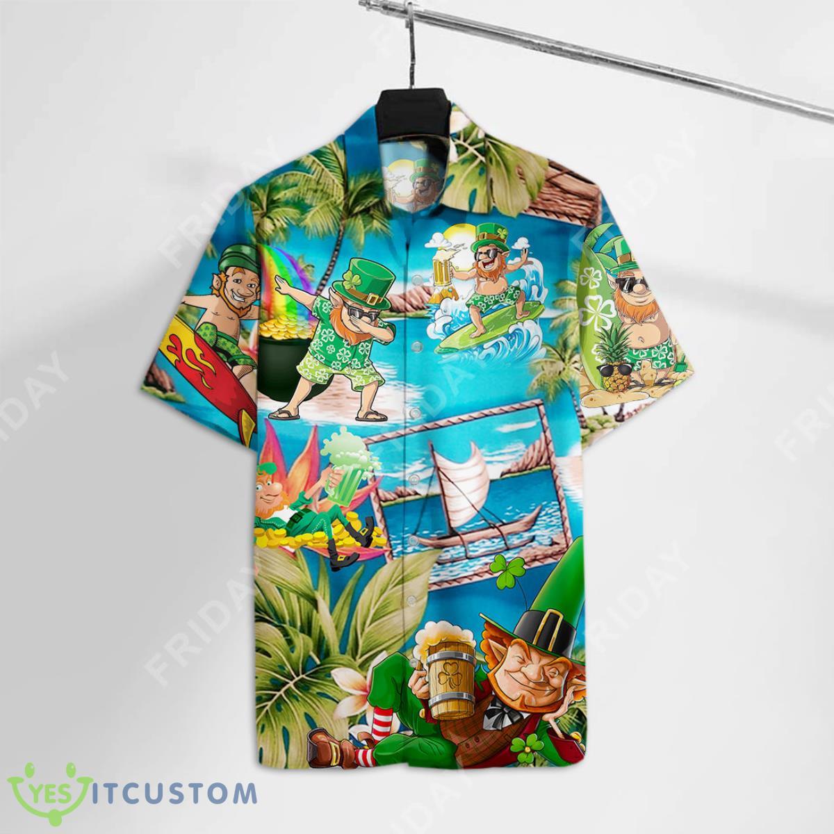 St Patrick Day Hawaiian Shirt Leprechaun On The Beach 2 St Patrick Day Hawaiian Shirt Leprechaun On The Beach Product Photo 1