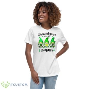 St Patricks Day Shenanigans With My Gnomies Lucky Shirt 9 St Patricks Day Shenanigans With My Gnomies Lucky Shirt - Women's Relaxed Short Sleeve Jersey Tee