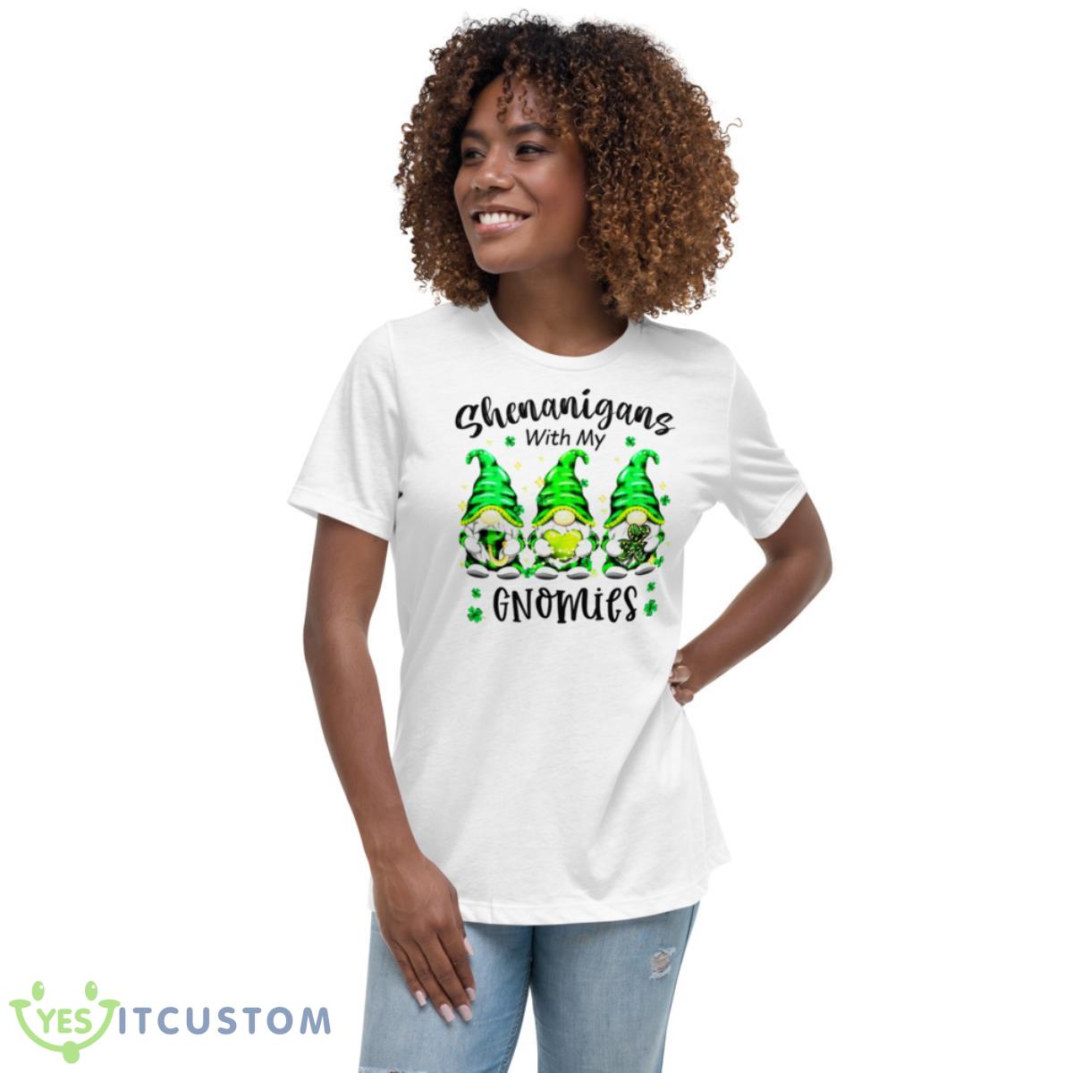 St Patricks Day Shenanigans With My Gnomies Lucky Shirt 5 St Patricks Day Shenanigans With My Gnomies Lucky Shirt - Women's Relaxed Short Sleeve Jersey Tee