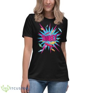 Sweet Candy Logo Colored Shirt 11 Sweet Candy Logo Colored Shirt - Women's Relaxed Short Sleeve Jersey Tee