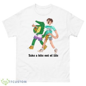 Take A Bite Out Of Life Eating Pizza Shirt - 500 Men’s Classic Tee Gildan