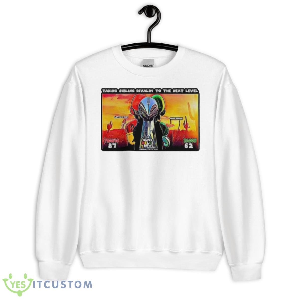 Taking Sibling Rivalry To The Next Level Super Kelce Bowl 2023 Shirt 2 Taking Sibling Rivalry To The Next Level Super Kelce Bowl 2023 Shirt - Unisex Heavy Blend Crewneck Sweatshirt