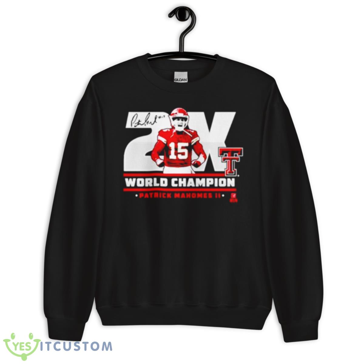 Texas Tech Patrick Mahomes II 2X World Champ Shirt 3 Texas Tech Patrick Mahomes II 2X World Champ Shirt - Unisex Crewneck Sweatshirt