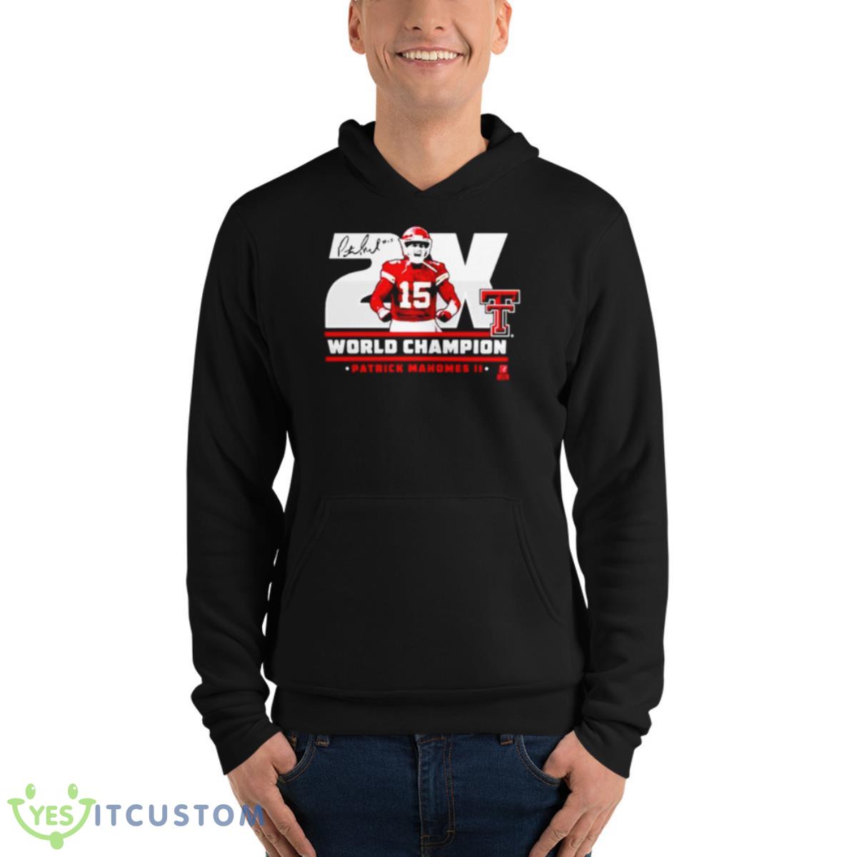 Texas Tech Patrick Mahomes II 2X World Champ Shirt 13 Texas Tech Patrick Mahomes II 2X World Champ Shirt - Unisex Fleece Pullover Hoodie
