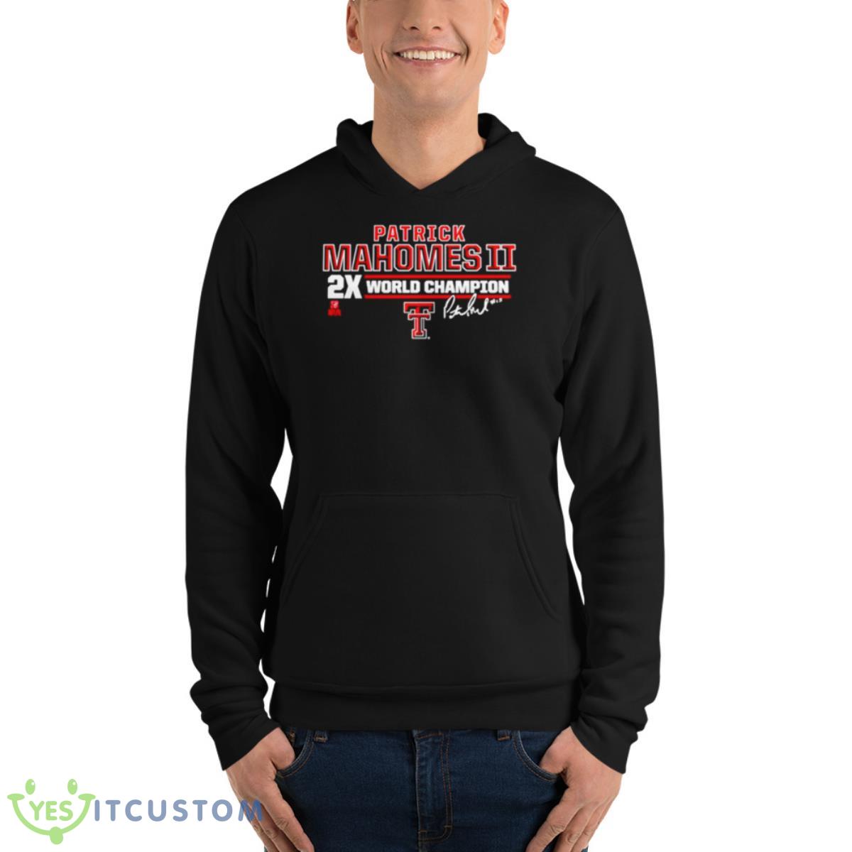 Texas Tech Patrick Mahomes II 2X World Champion Shirt 4 Texas Tech Patrick Mahomes II 2X World Champion Shirt - Unisex Fleece Pullover Hoodie