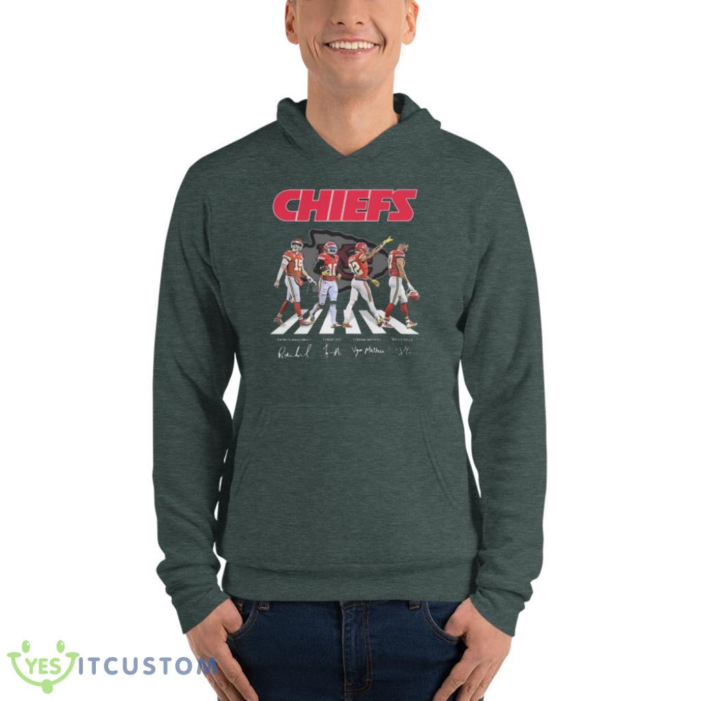 The Chiefs Patrick Mahomes II Tyreek Hill Tyrann Mathieu And Travis Kelce Abbey Road Signatures Shirt 9 The Chiefs Patrick Mahomes II Tyreek Hill Tyrann Mathieu And Travis Kelce Abbey Road Signatures Shirt Product Photo 9