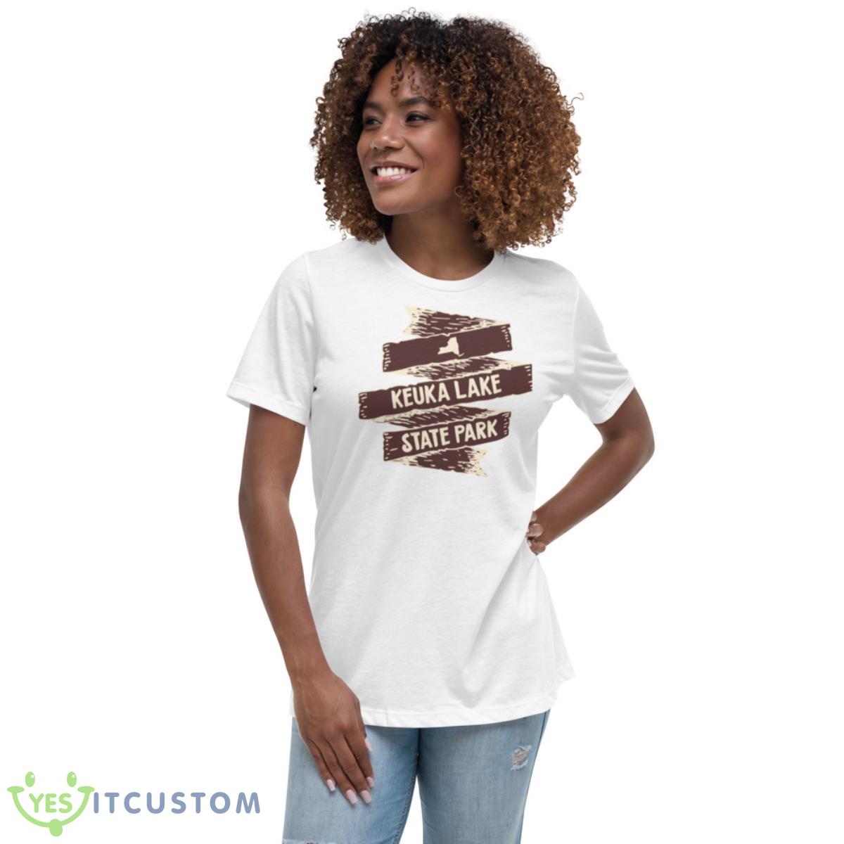 The State Park Keuka Lake State Ny Wilderness Shirt 5 The State Park Keuka Lake State Ny Wilderness Shirt - Women's Relaxed Short Sleeve Jersey Tee